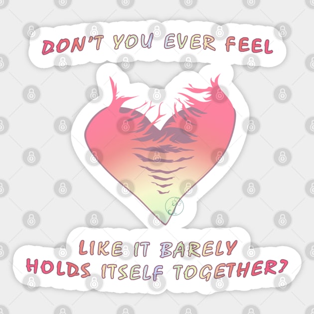 Pastel Goth heart that barely holds Sticker by JuditangeloZK